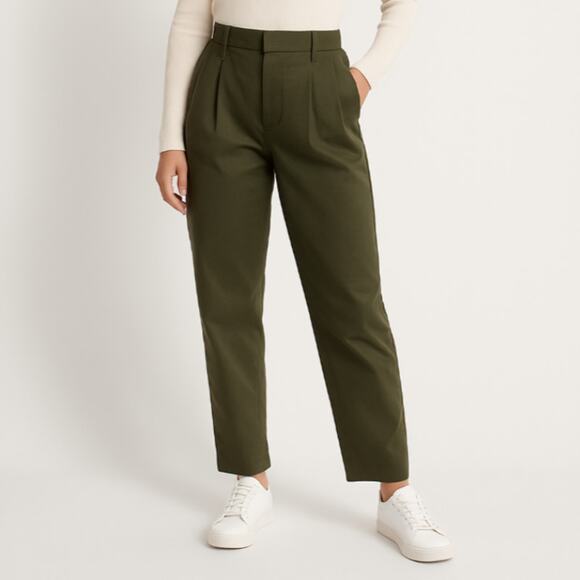 A289-A • High-Waist Pleat Front Straight Chino Pants Trousers - Picture 1 of 6